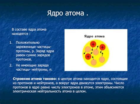 Протоны: положительно заряженные частицы в ядре атома