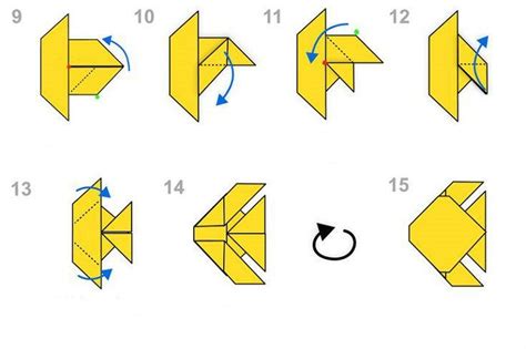 Процесс создания бумажной рыбки оригами