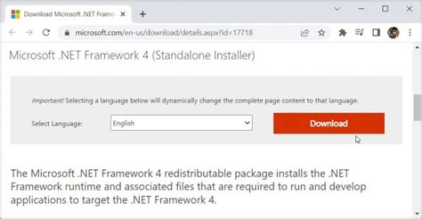 Процесс установки веб установки Microsoft NET Framework