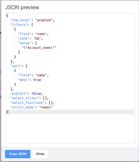 Процесс формирования JSON запросов