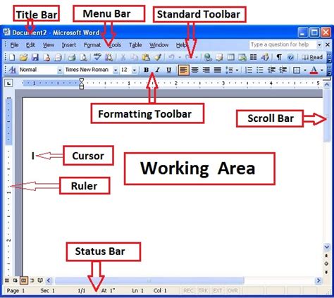 Работа с основными инструментами программы Word 2003