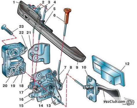 Разбор механизма замка двери ВАЗ 2114