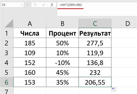 Разделение осей на значения и проценты в Excel