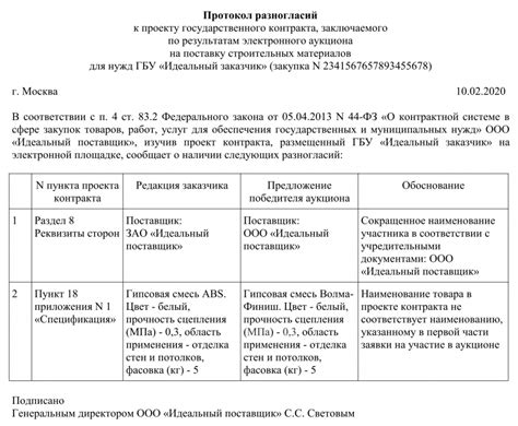 Раздел 4: Пример структуры протокола