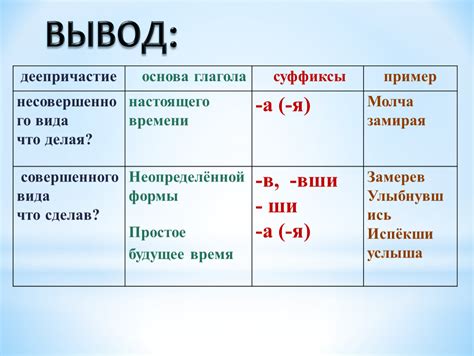 Различия между деепричастием совершенного и несовершенного вида