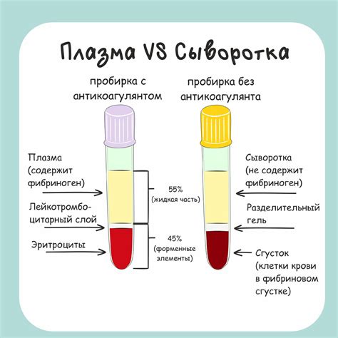 Различия между плазмой и сывороткой крови