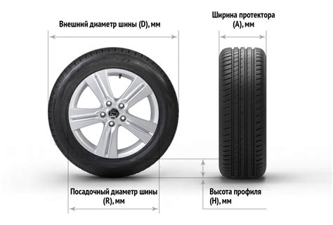 Размеры профиля шины