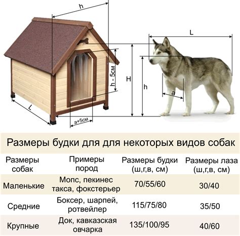 Размер и конструкция будки