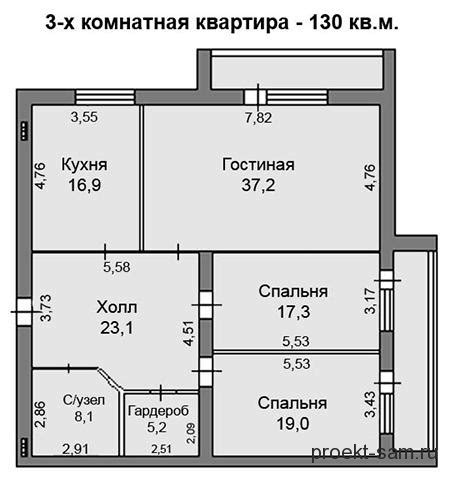 Размер и схема квартиры