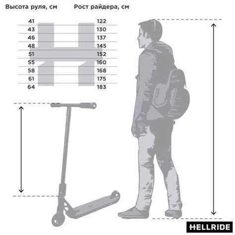 Размер руля и высота самоката