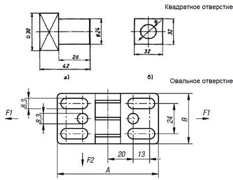 Расположение и размеры отверстия