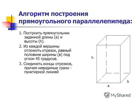 Расчеты ширины параллелепипеда с заданной величиной