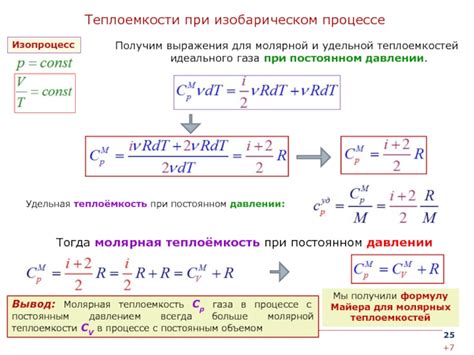 Расчет молярной теплоемкости при постоянном давлении