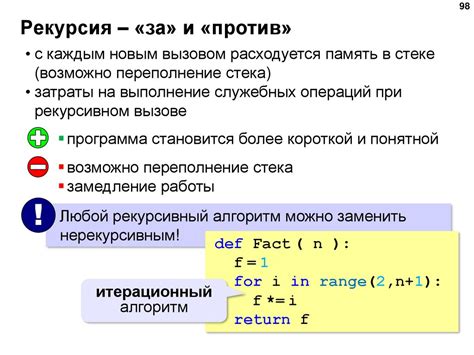 Рекурсия в языке программирования