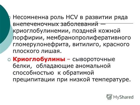 Роль HCV