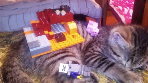 Сборка кошки из LEGO Minecraft