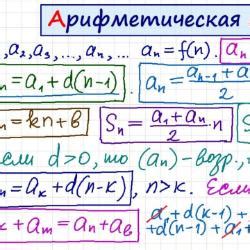 Свойства n 1 в арифметической прогрессии