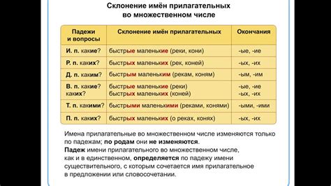 Случаи употребления множественного числа