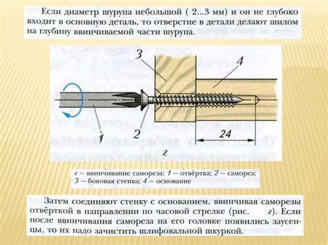 Соединение винтами и шурупами