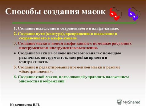 Создание маски с помощью основных инструментов