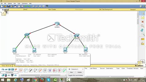 Создание сети в Cisco Packet Tracer