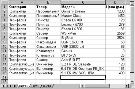 Создание списков с помощью автофильтра