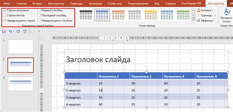 Создание таблицы в PowerPoint