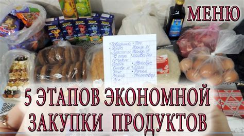 Составление списка необходимых продуктов