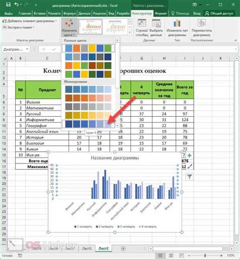 Сохранение и экспорт диаграммы Excel