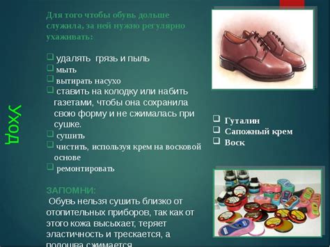 Способы ухода за кожаной обувью