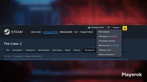 Ссылка на аккаунт Steam в профиле в Steam Store