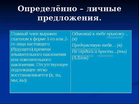 Структура и особенности обобщенно личного предложения