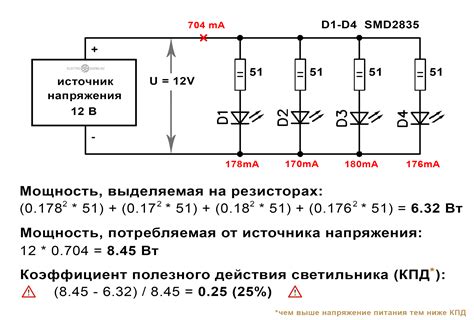 Схемы подключения диодов