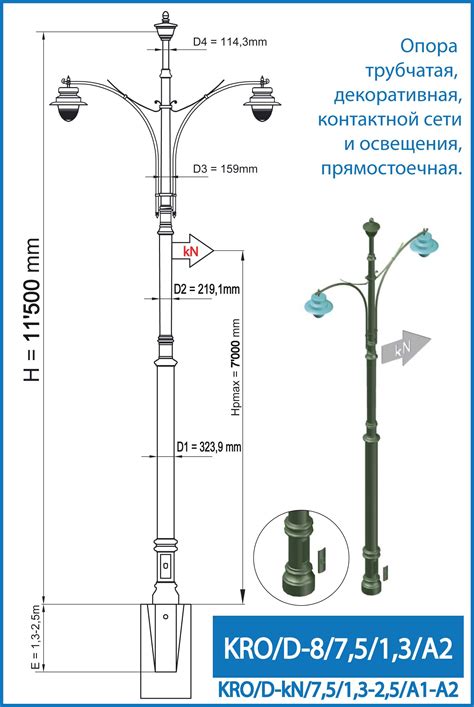 Техническое обслуживание уличного фонаря на столбе