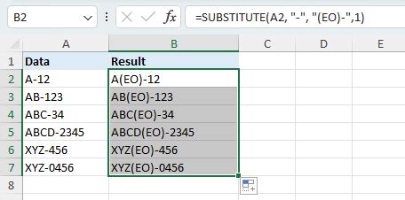 Удаление "лист 1" с помощью формулы FIND и SUBSTITUTE