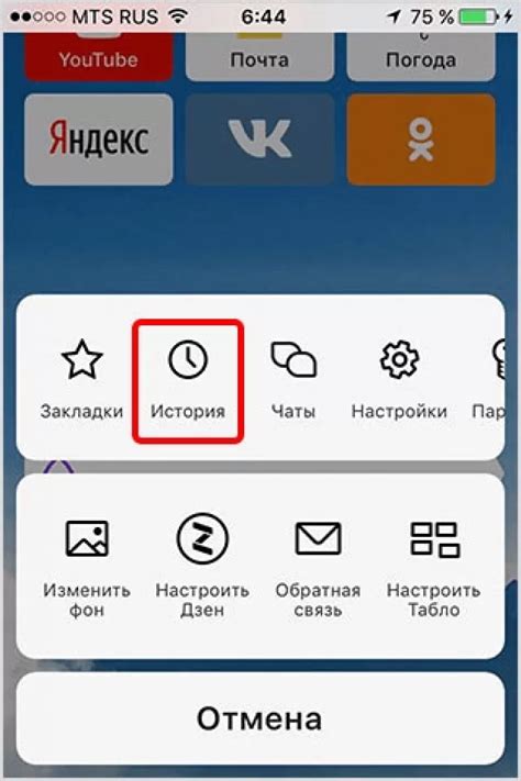 Удаление данных из Яндекс Браузера на iPhone