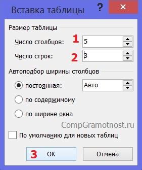 Указание таблицы и столбцов для обновления