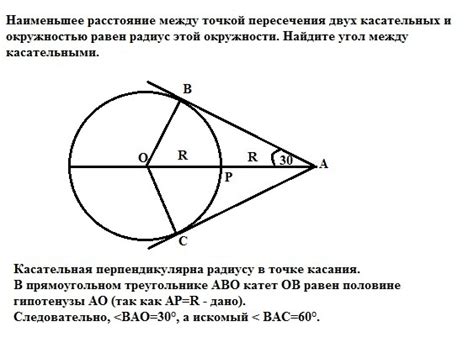 Условия двух касательных