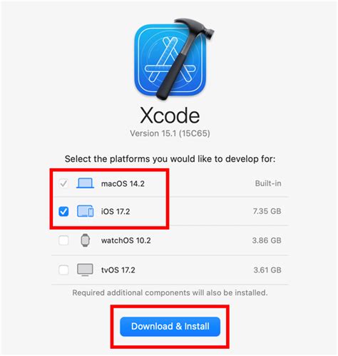 Установите приложение Xcode на свой компьютер