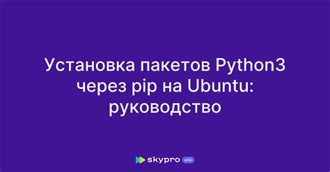 Установка пакетов при помощи pip