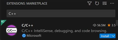 Установка расширения C/C++