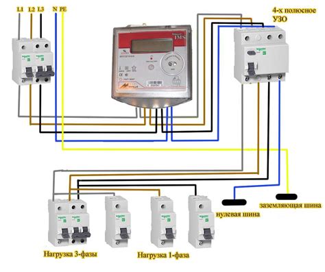 Установка трехфазного электросчетчика: