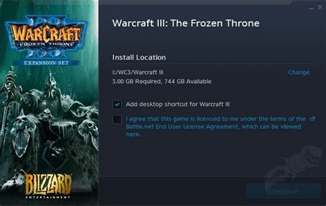 Установка Warcraft 3 Frozen Throne Battle Net