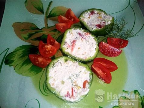 Фаршированный перец с творогом и овощами