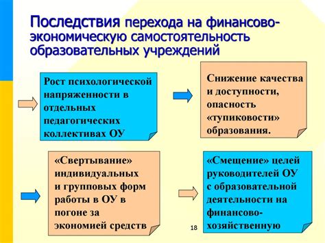 Финансовые последствия перехода