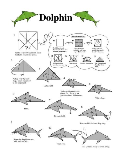 Финишные шаги для дельфина из бумаги