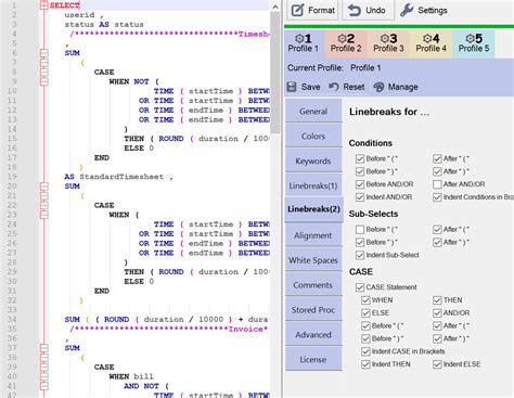 Форматирование кода в SQL Management Studio