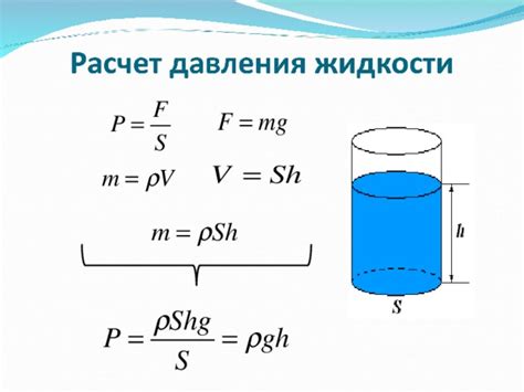 Формула для вычисления объема жидкости