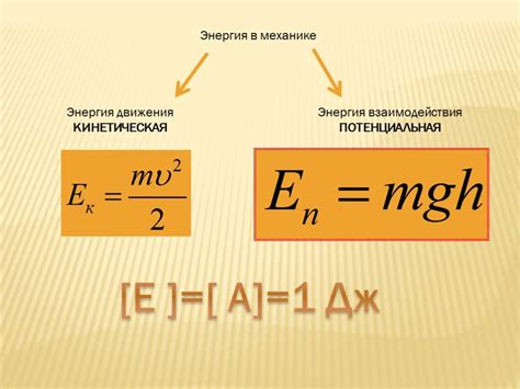 Формула расчета кинетической энергии