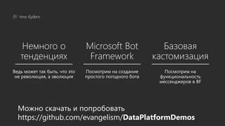 Функциональность создания бота